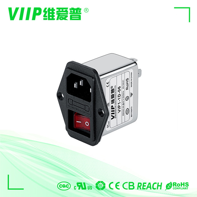 주문 VIIP 250V IEC 노이즈 필터 이엠아이 필터 6A 로우 패스 표면 부착 online manufacture